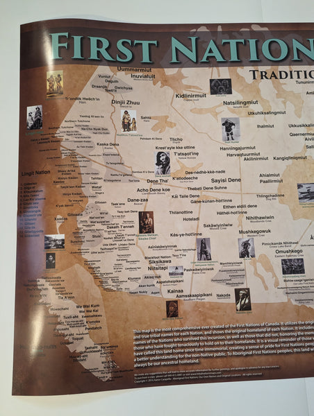 First Nations & Inuit Tribal Nations Map Poster - First Nations Native 