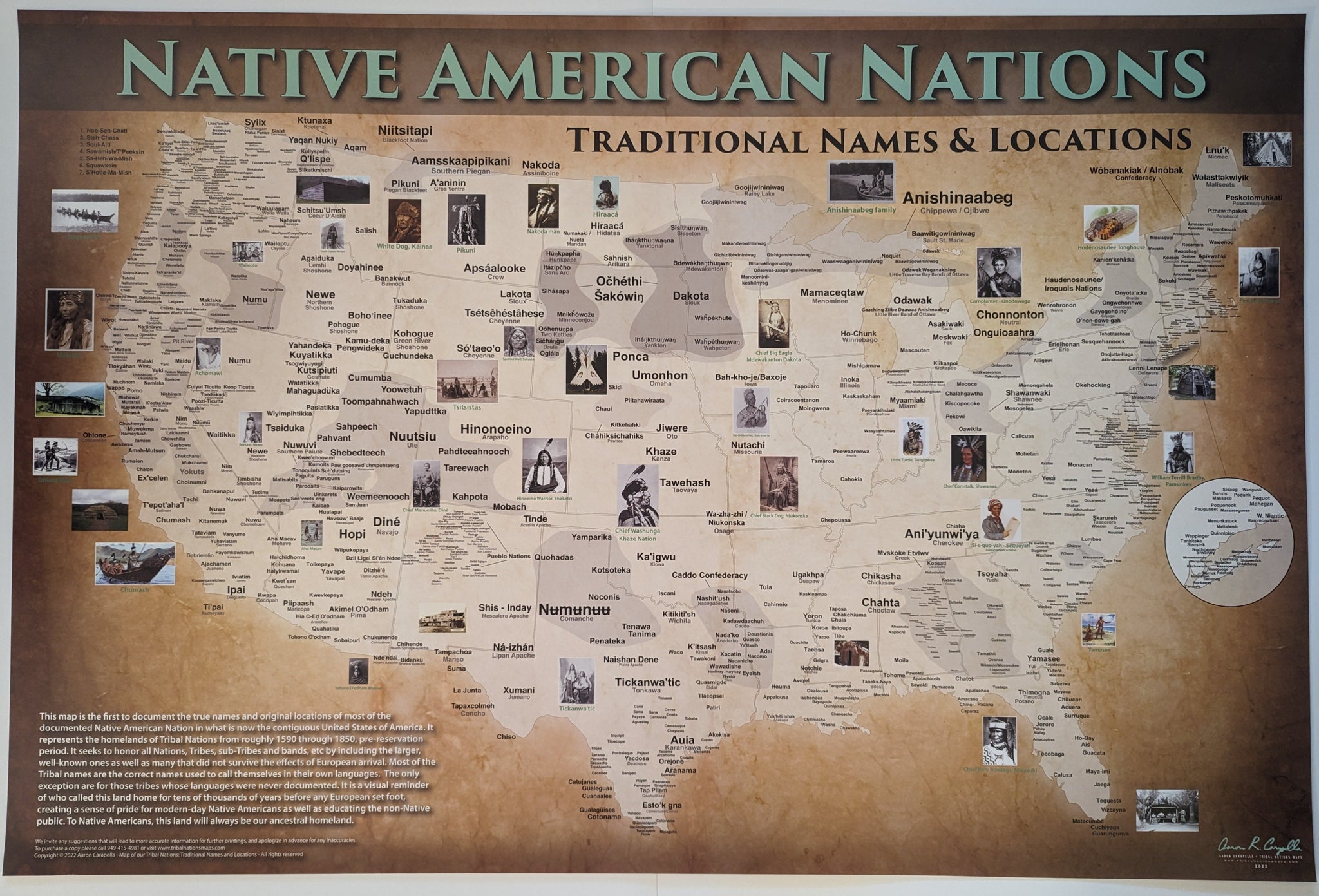 Native American Tribes Map Poster [2023 Version] (Indigenous Peoples/American Indian Tribal Map)