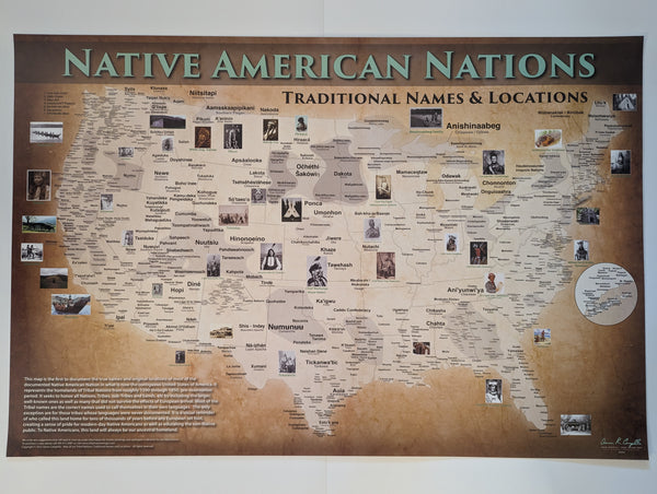 Native American Tribes Map Poster - 3 Pack of Maps