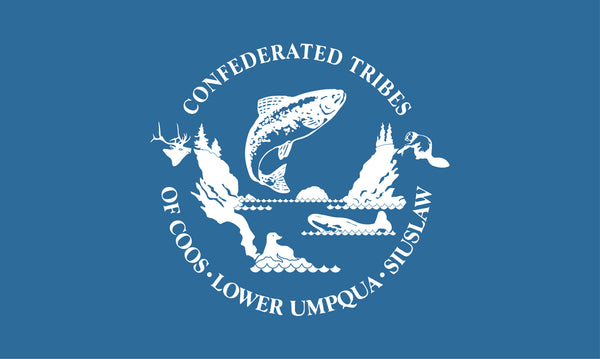 Confederated Tribes of the Coos, Lower Umpqua and Siuslaw Flag – authentic Native American tribal flag