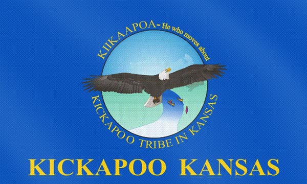 Kickapoo Tribe of Indians of the Kickapoo Reservation in Kansas Flag – authentic Native American tribal flag