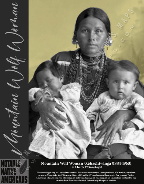 Mountain Wolf Woman — Native American historical figure portrait poster