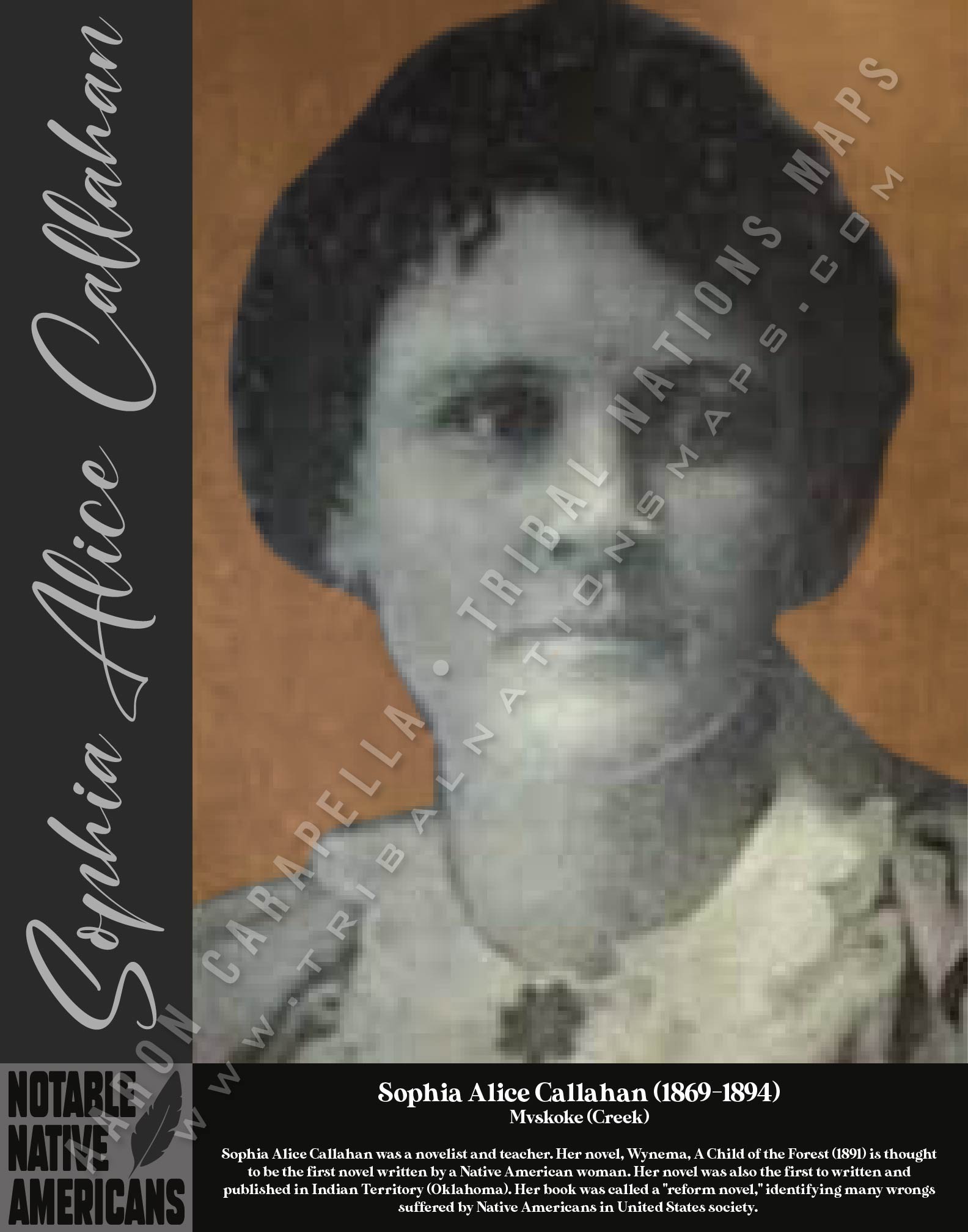 Sophia Alice Callahan — Native American historical figure portrait poster