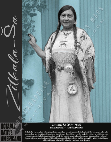 Zitkala-Ša — Native American historical figure portrait poster
