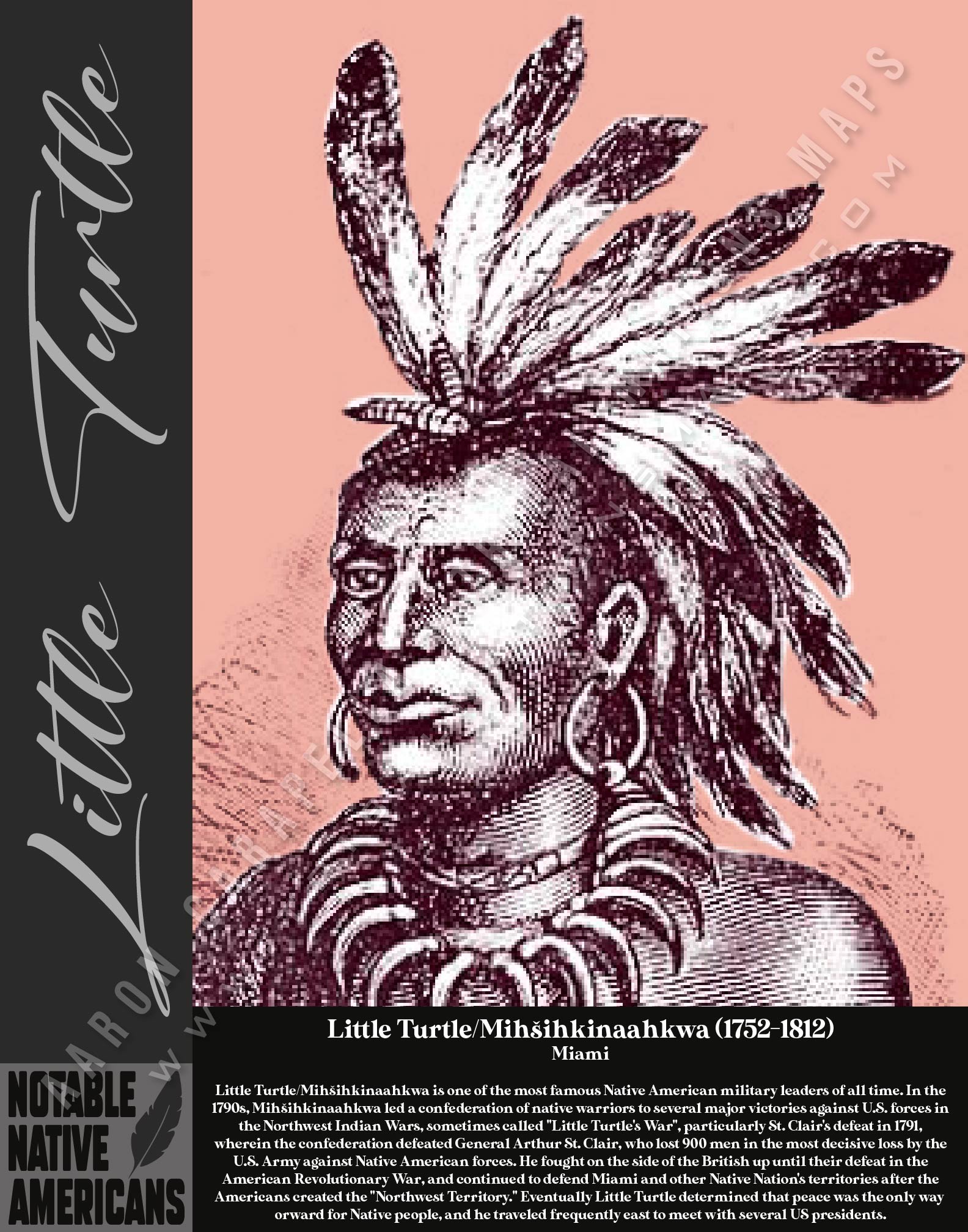 Little Turtle — Native American historical figure portrait poster