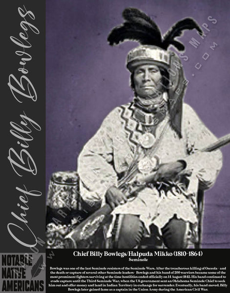Chief Billy Bowlegs/Halpuda Mikko — Native American historical figure portrait poster