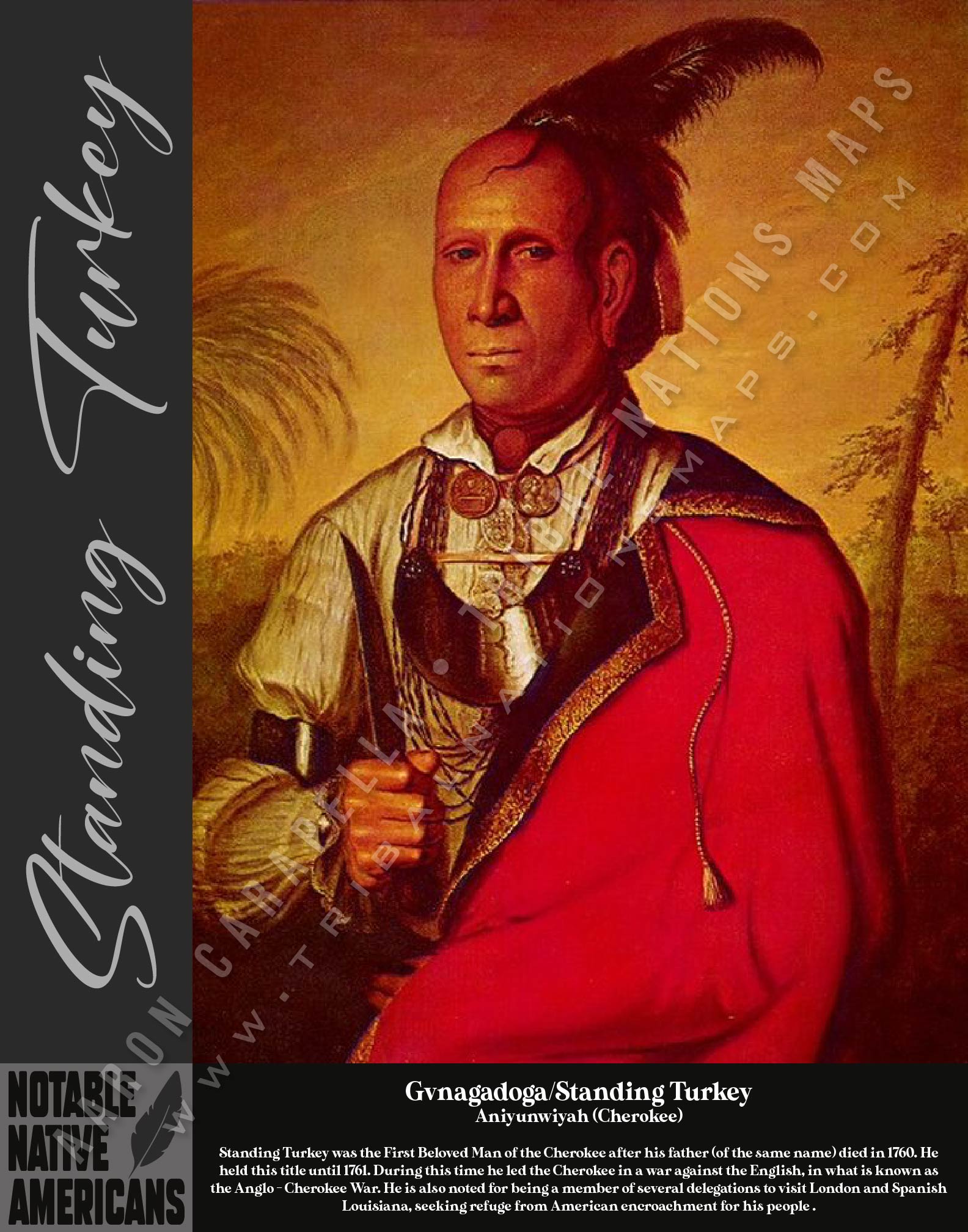 Gvnagadoga/Standing Turkey — Native American historical figure portrait poster