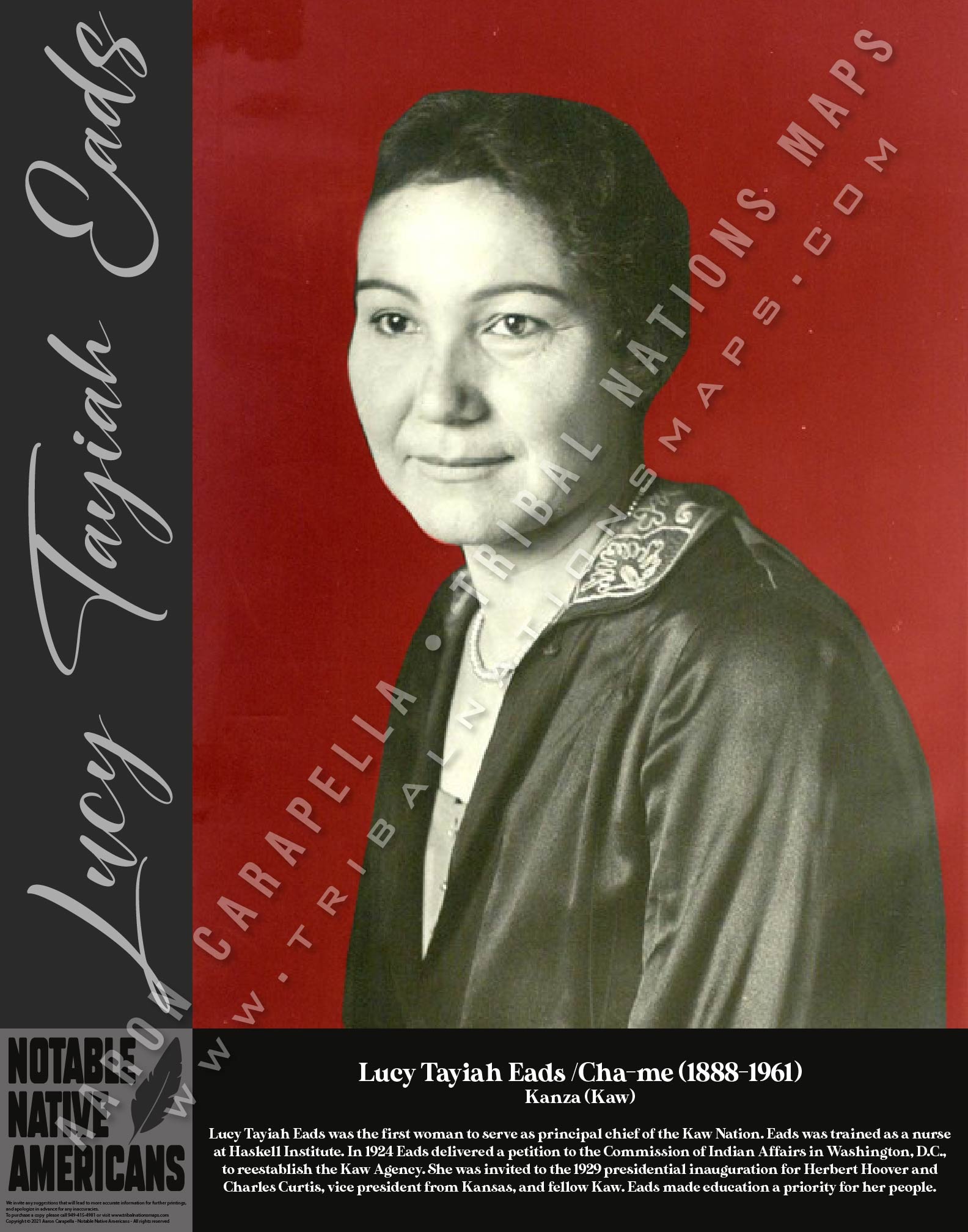 Lucy Tayiah Eads — Native American historical figure portrait poster