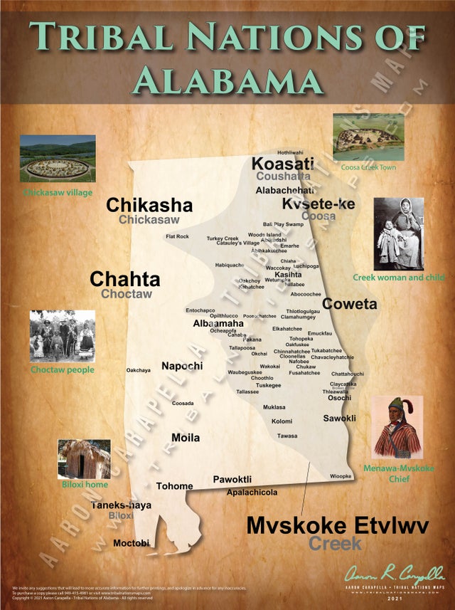 Tribal Nations of Alabama Map