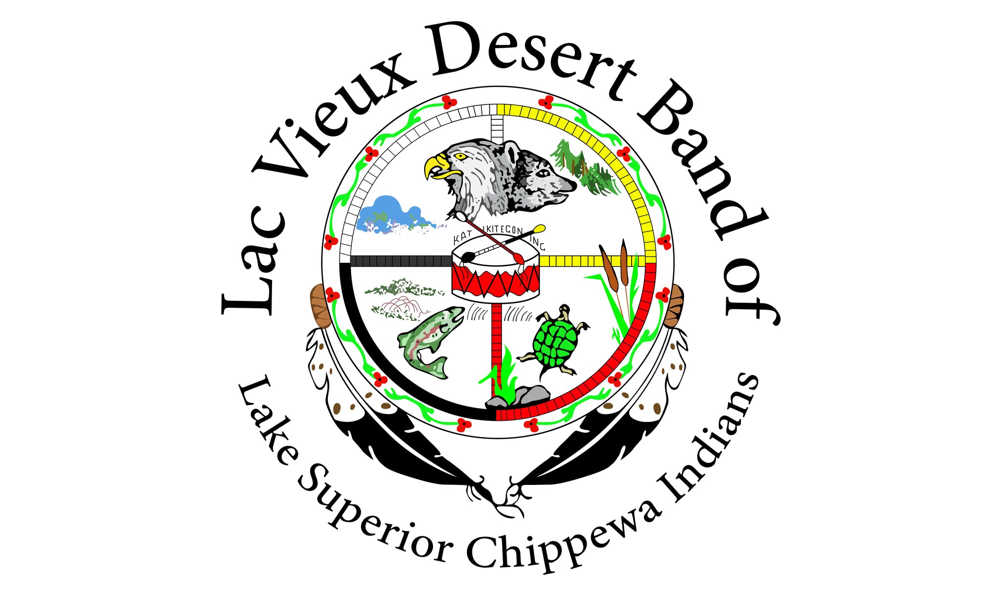 Lac Vieux Desert Band of Lake Superior Chippewa Flag – authentic Native American tribal flag