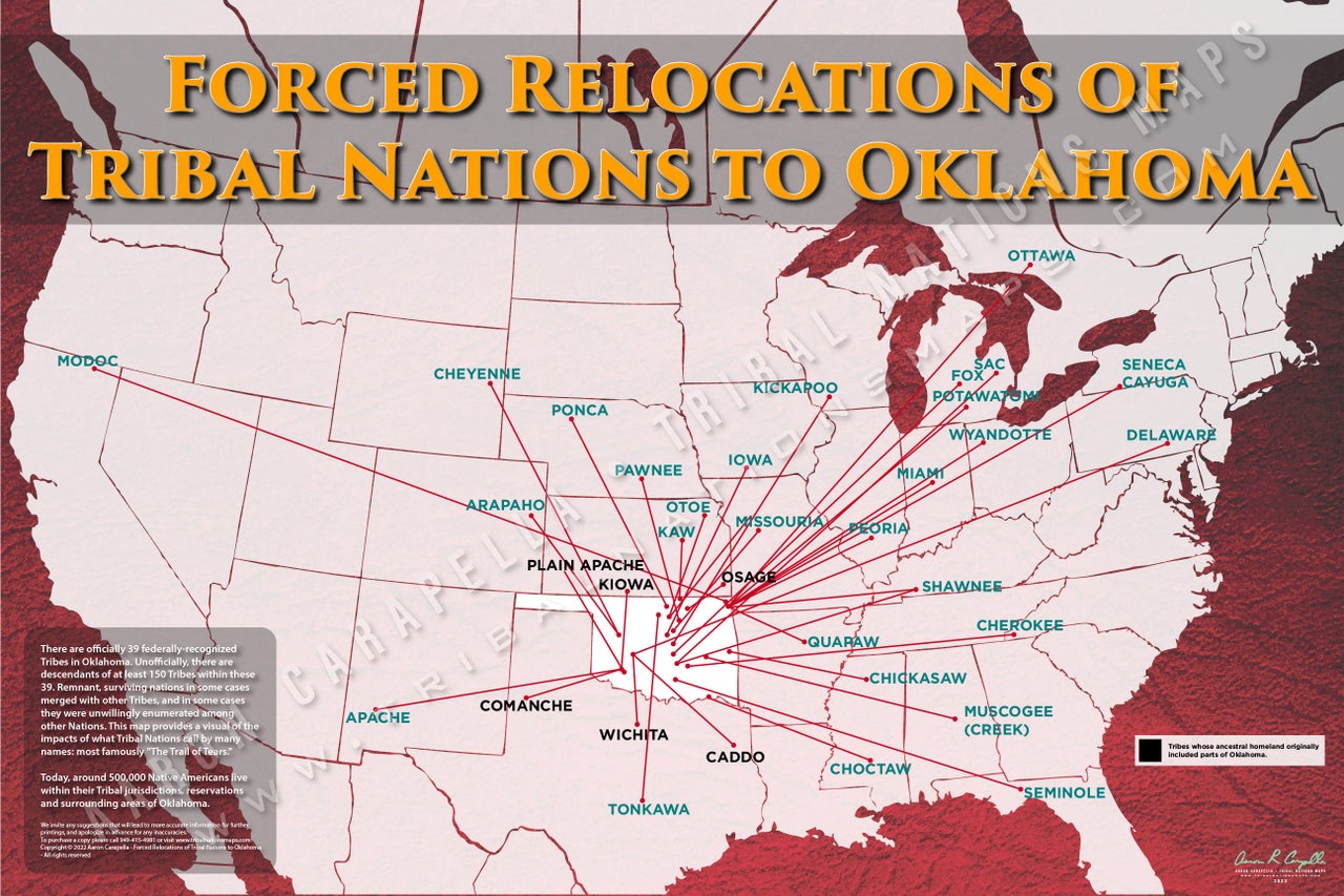 Forced Relocations of Tribal Nations to Oklahoma Map