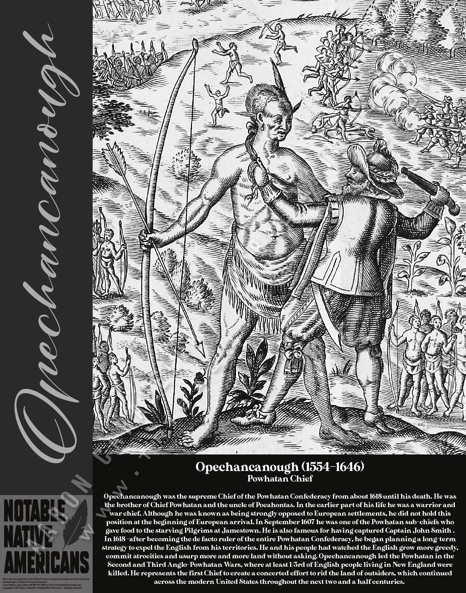 Opechancanough — Native American historical figure portrait poster