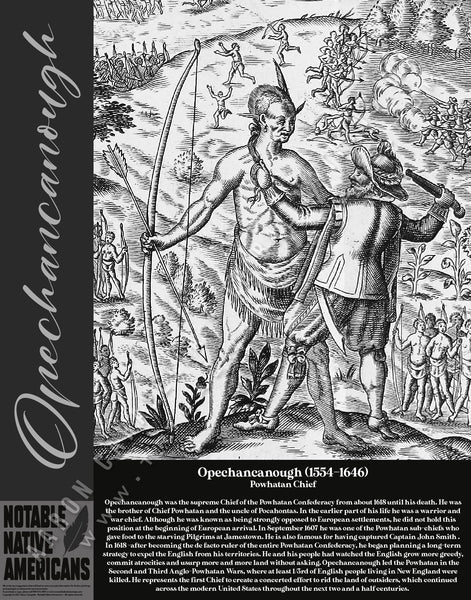 Opechancanough — Native American historical figure portrait poster