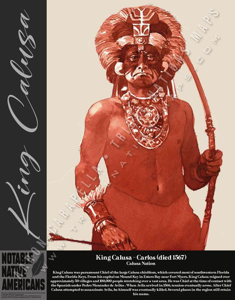 King Calusa — Native American historical figure portrait poster