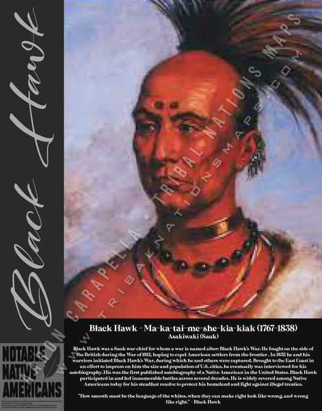 Black Hawk — Native American historical figure portrait poster