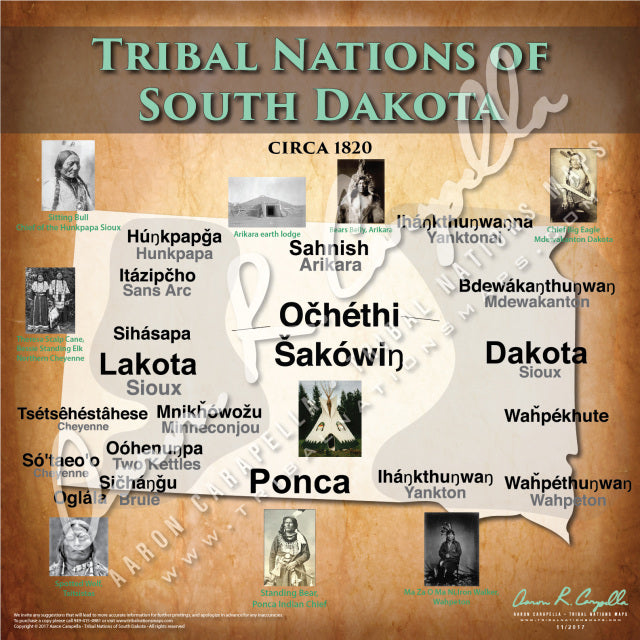 Tribal Nations of South Dakota Map