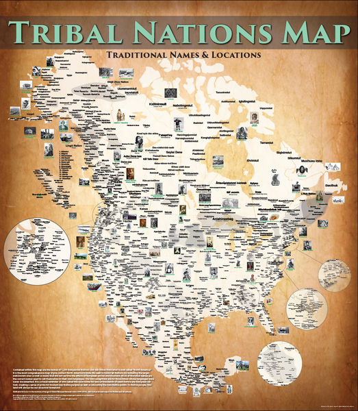 Tribal Nations - 48"x55" - Poster - DEAL!!!! — pre-contact Native American tribal homeland map poster