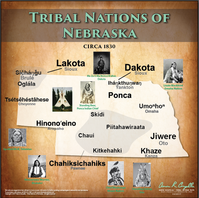 Tribal Nations of Nebraska Map