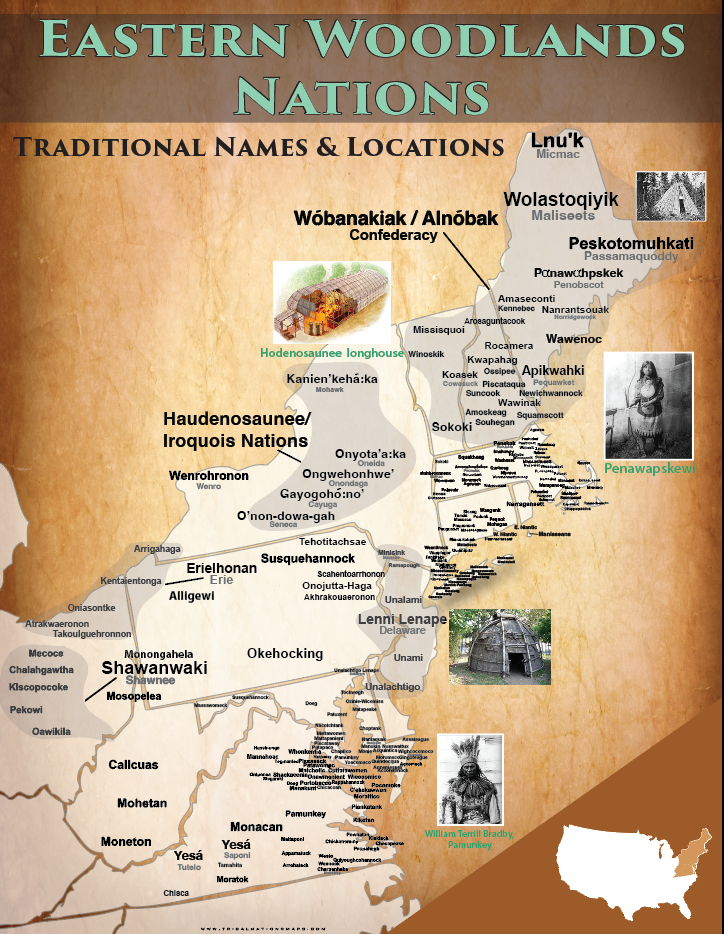 Eastern Woodlands Nations - 16"x20" Puzzle — Native American educational map puzzle
