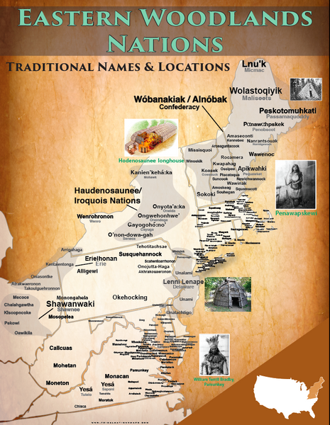 Eastern Woodlands Nations - 16"x20" Puzzle — Native American educational map puzzle