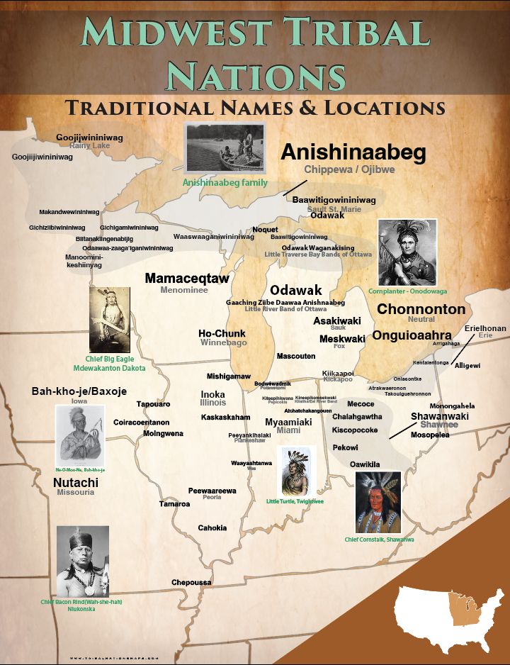 Midwest Nations - 16"x20" Puzzle — Native American educational map puzzle