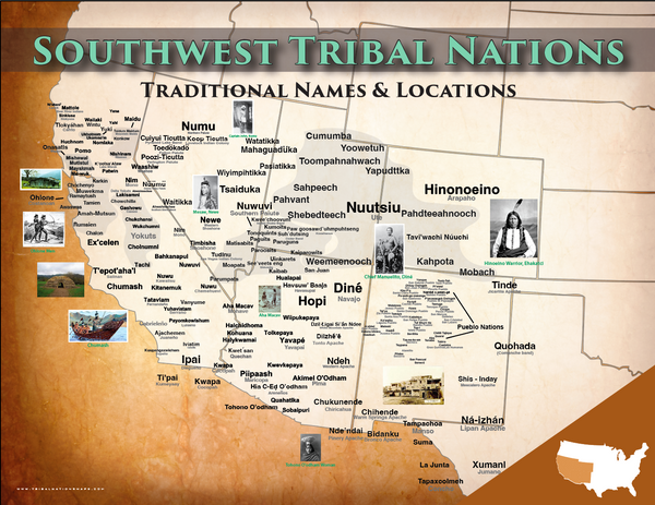 Southwest Nations - 16"x20" Puzzle — Native American educational map puzzle