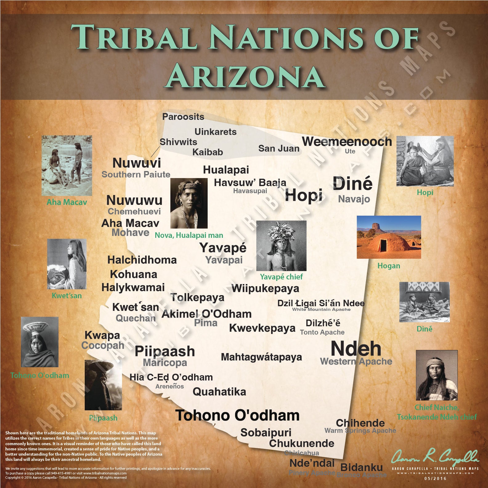 Arizona Nations - 11"x14" Puzzle — Native American educational map puzzle