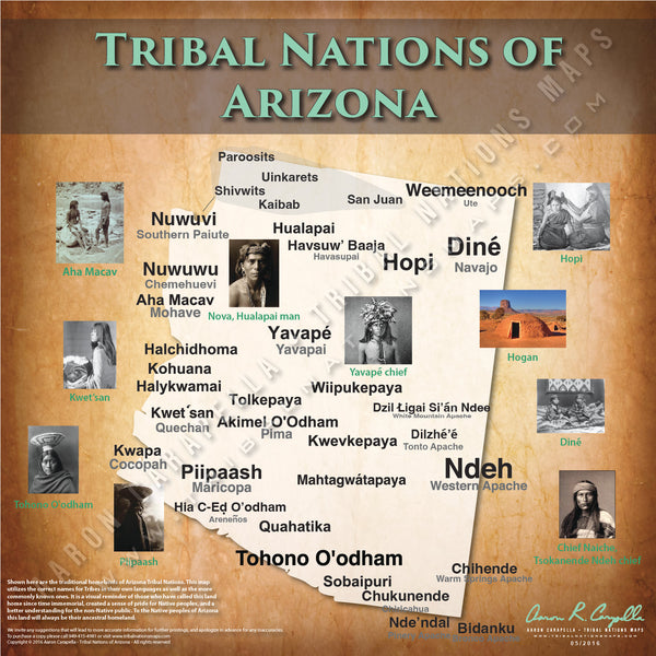 Arizona Nations - 11"x14" Puzzle — Native American educational map puzzle