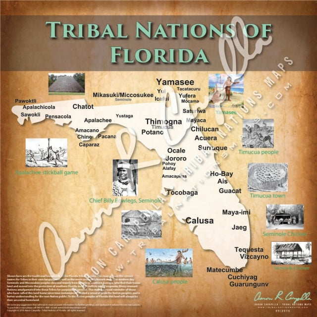 Florida Nations - 11"x14" Puzzle — Native American educational map puzzle
