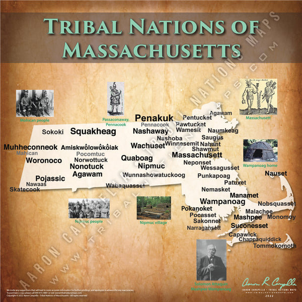 Massachusetts Nations - 11"x14" Puzzle — Native American educational map puzzle