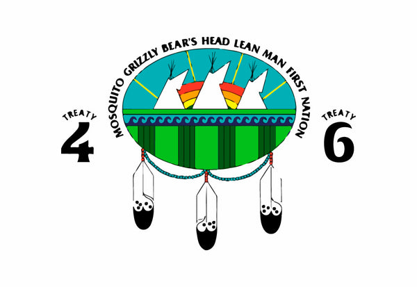 Mosquito, Grizzly Bear's Head, Lean Man First Nations Flag – authentic First Nations indigenous flag