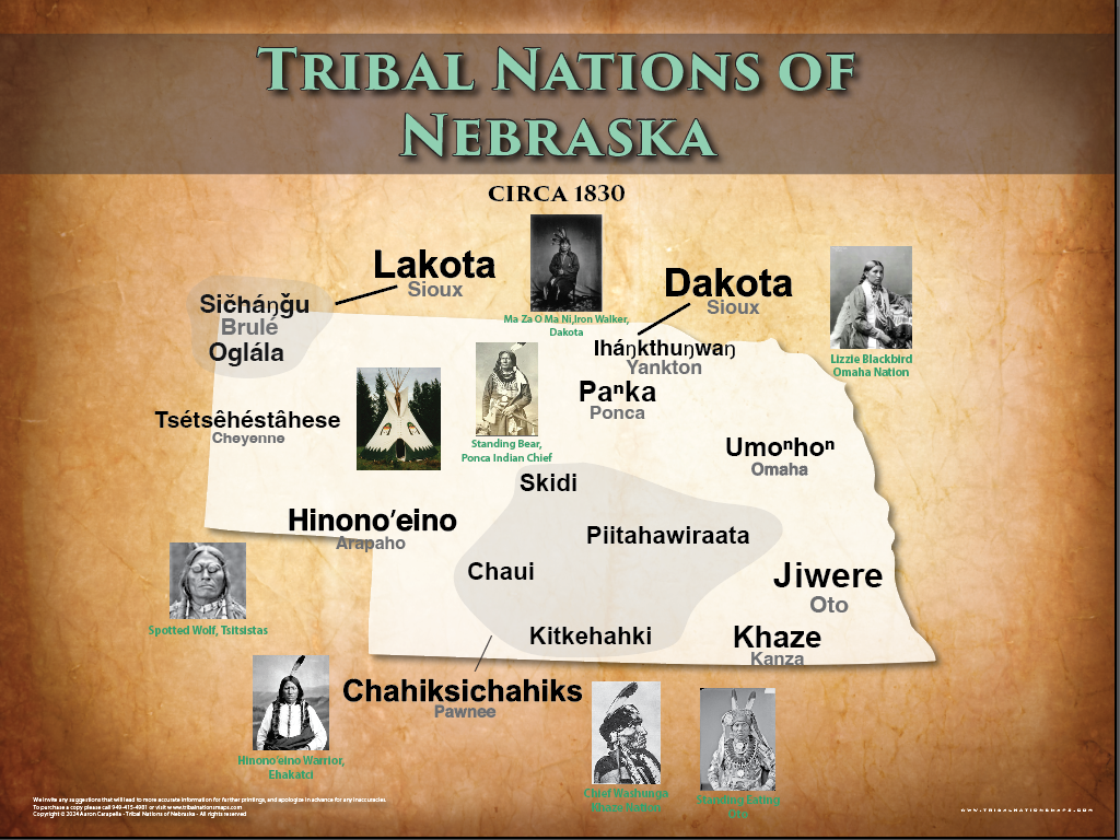 Nebraska Nations - 11"x14" Puzzle — Native American educational map puzzle