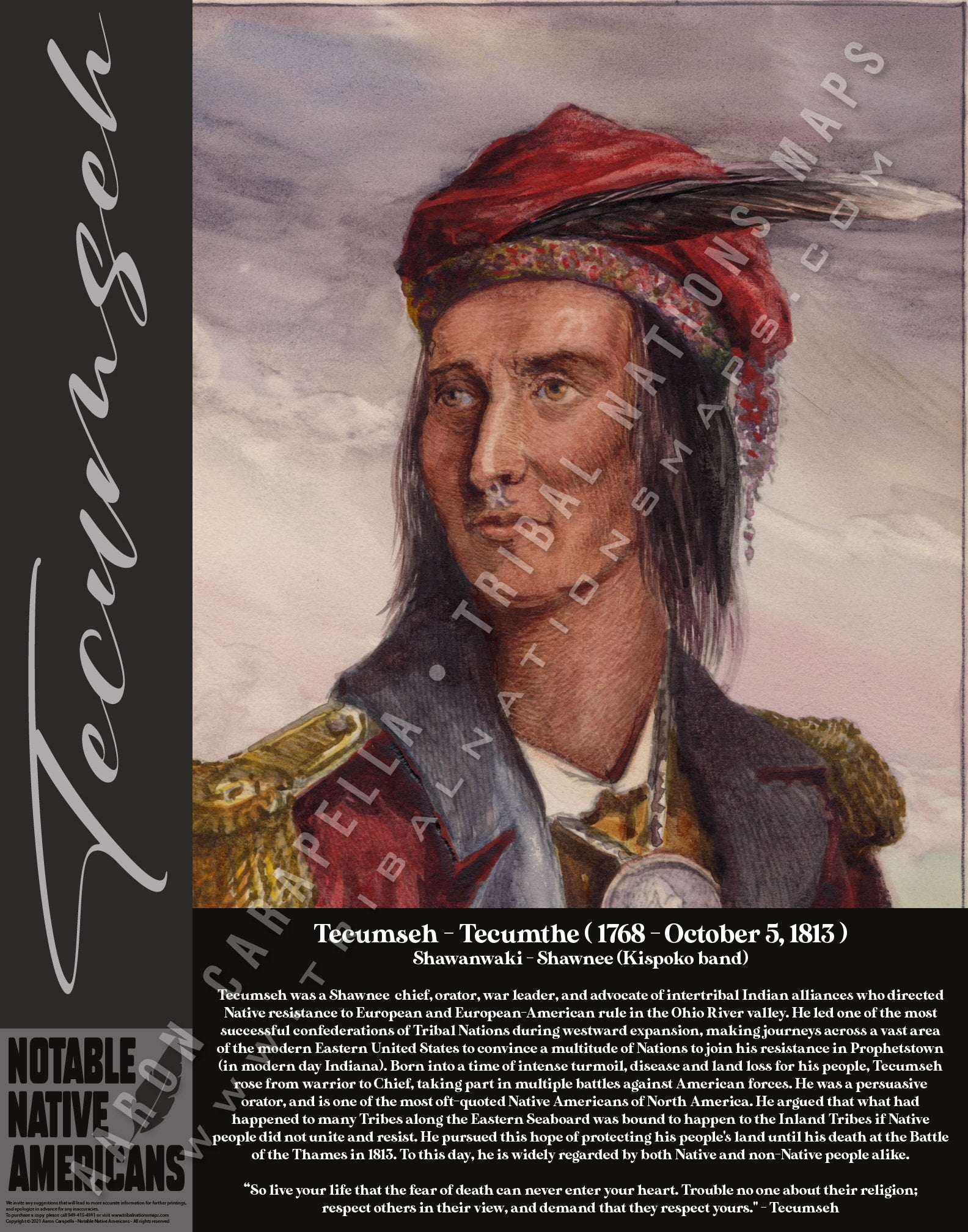 Tecumseh — Native American historical figure portrait poster