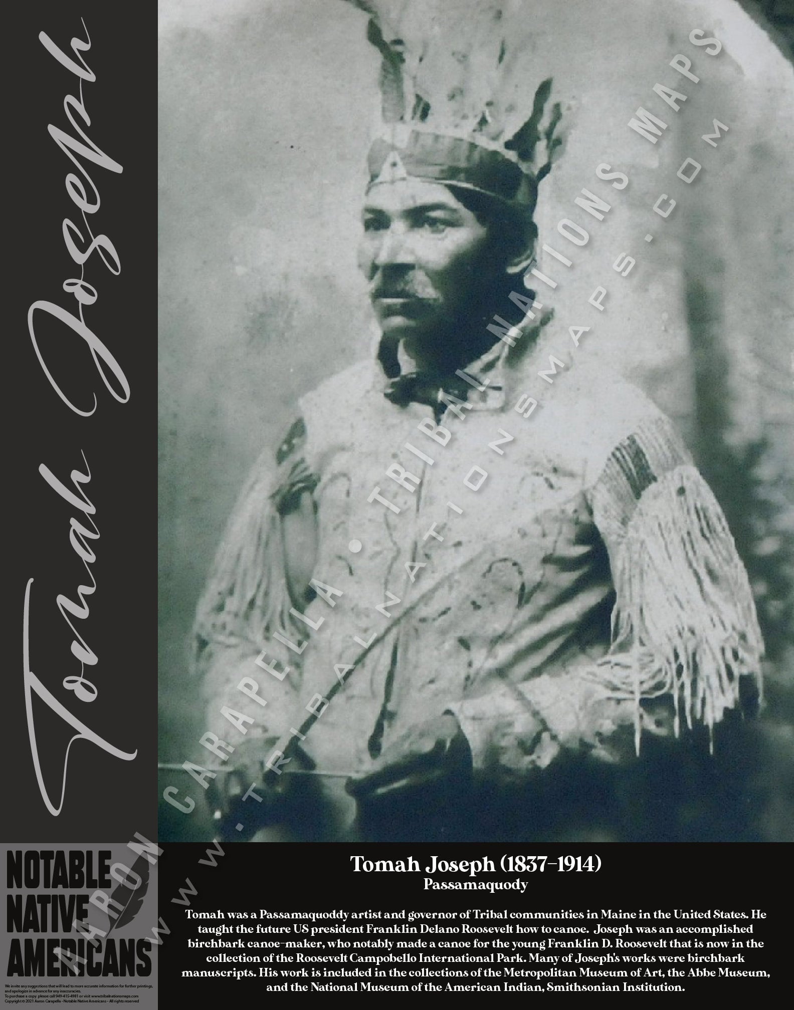 Tomah Joseph — Native American historical figure portrait poster