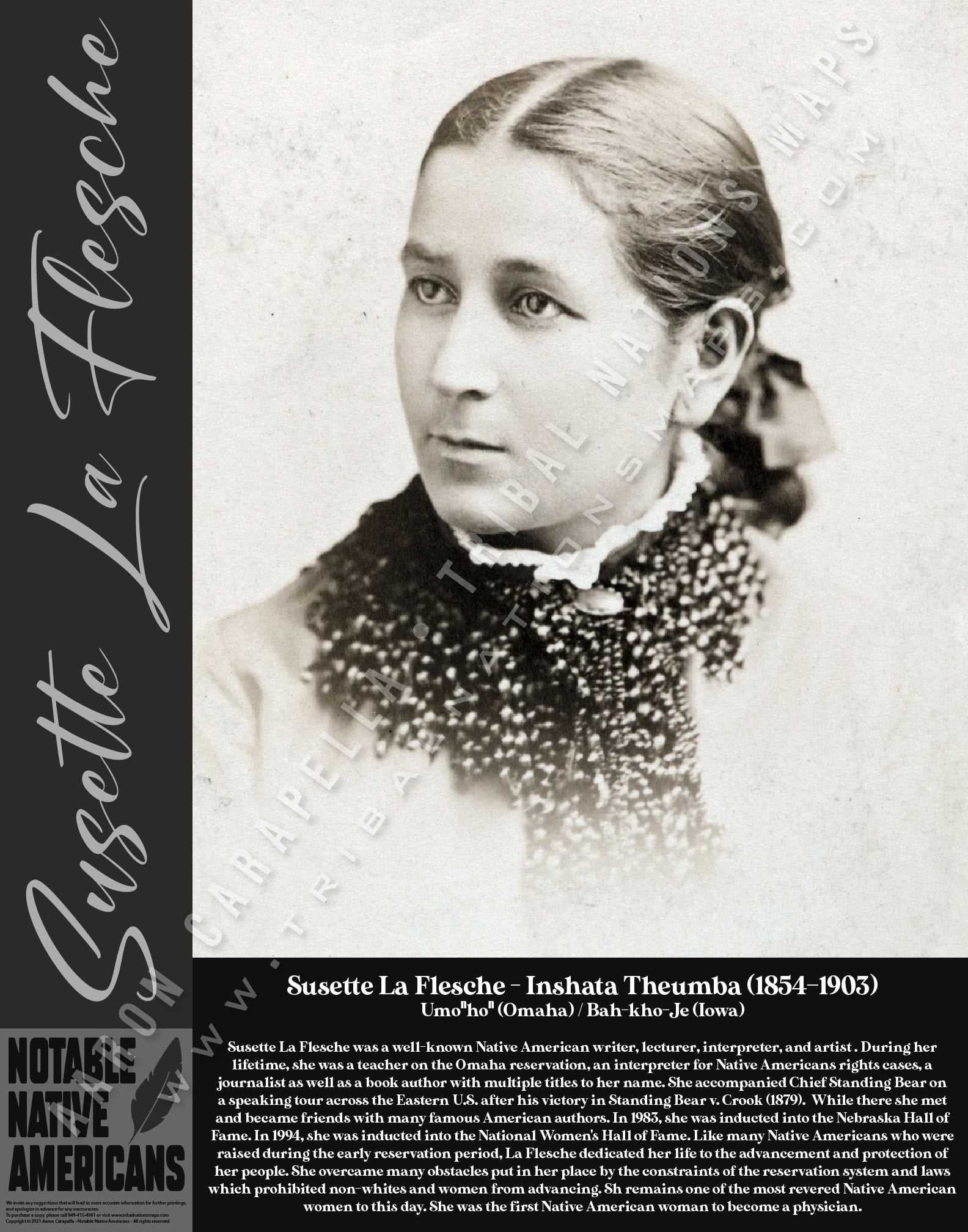 Susette La Flesche — Native American historical figure portrait poster