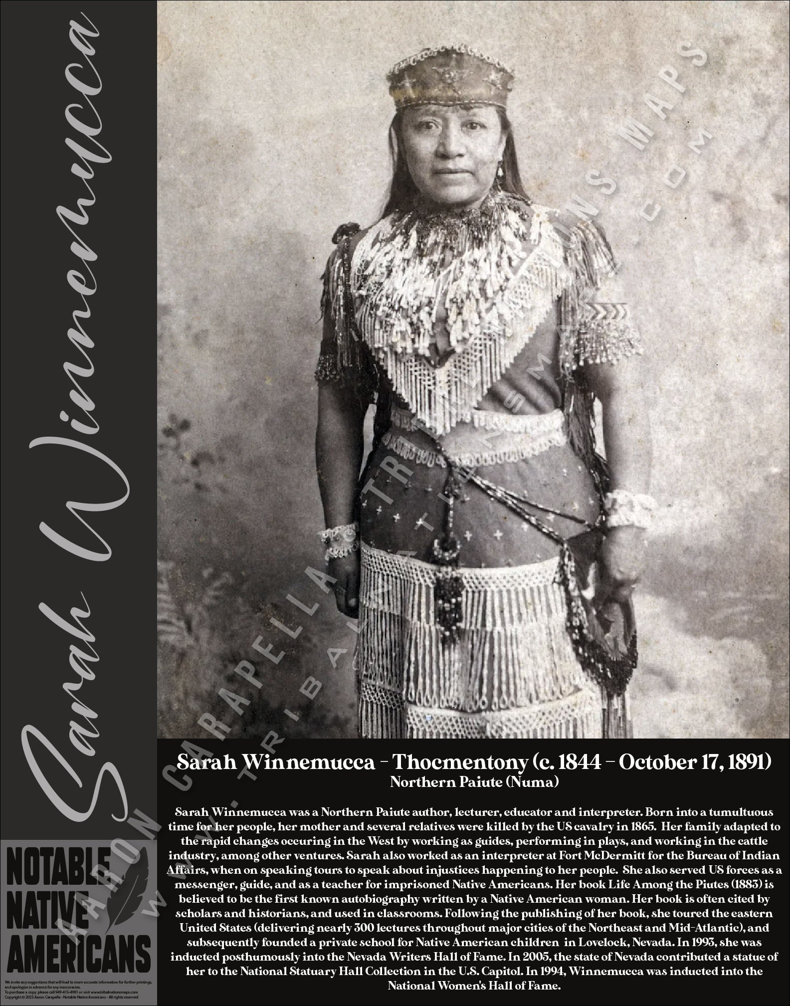 Sarah Winnemucca — Native American historical figure portrait poster