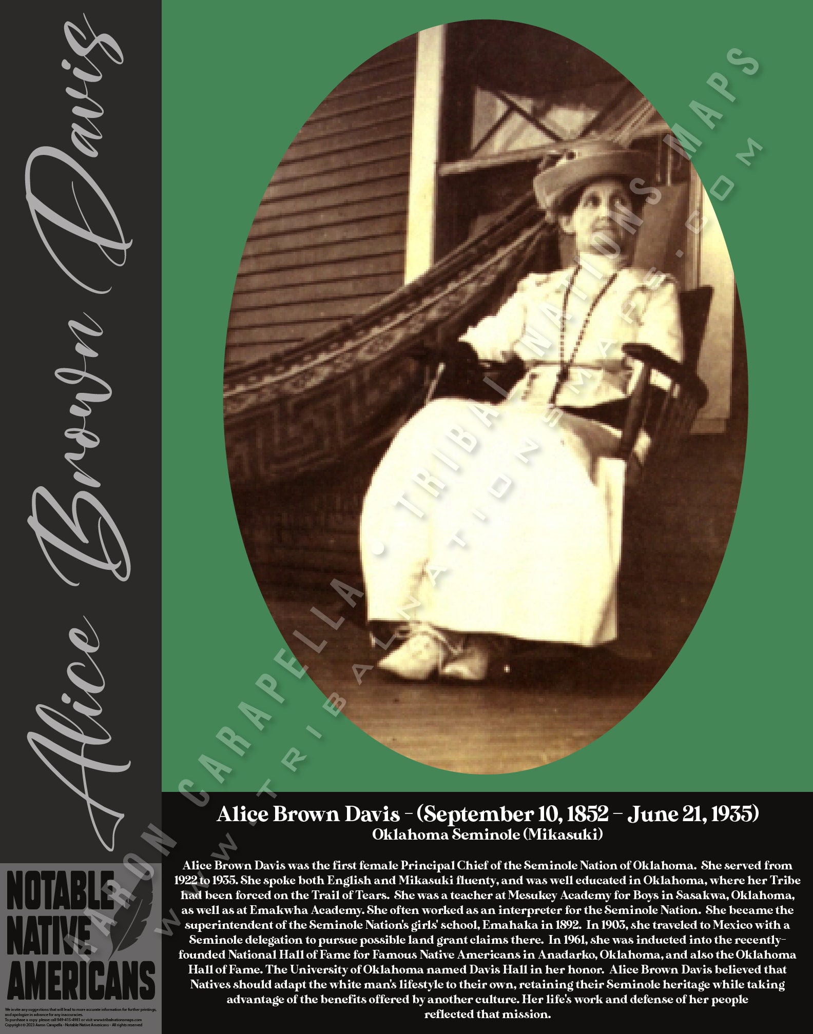Alice Brown Davis — Native American historical figure portrait poster