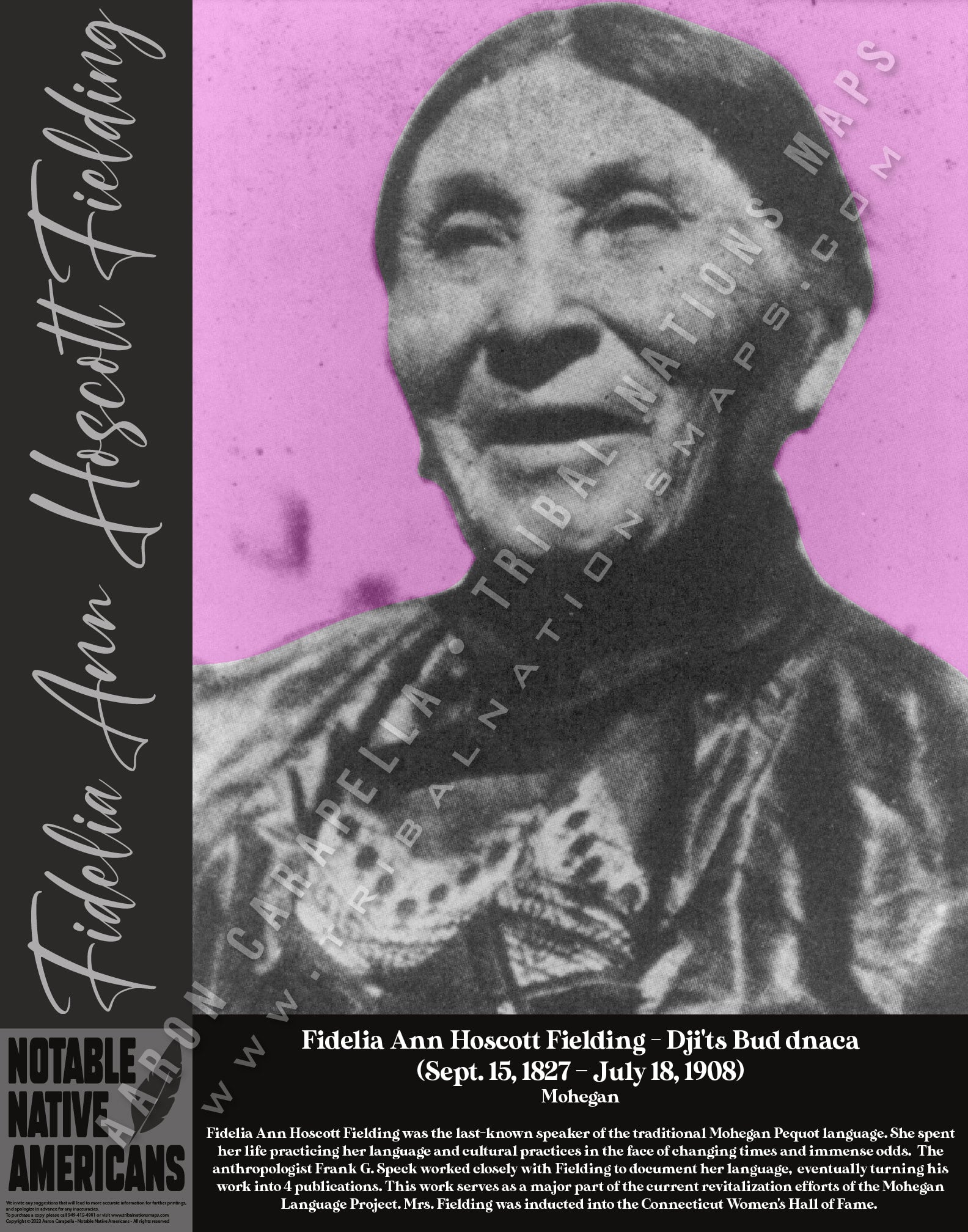 Fidelia Ann Hoscott Fielding — Native American historical figure portrait poster