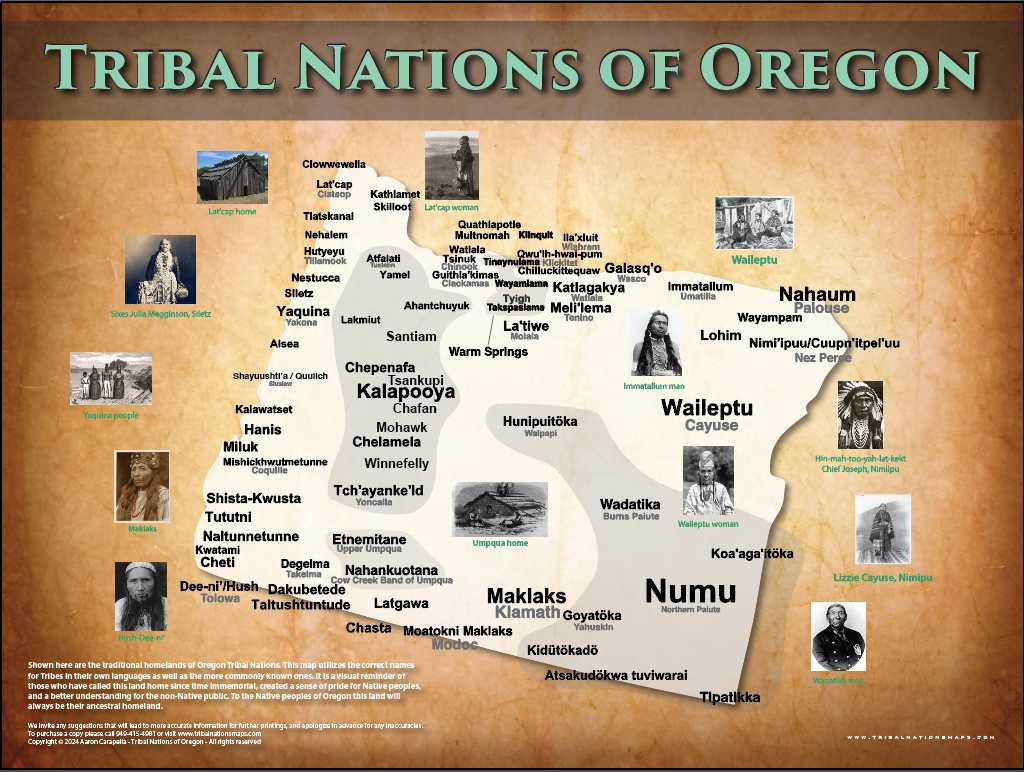 Oregon Nations - 11"x14" Puzzle — Native American educational map puzzle