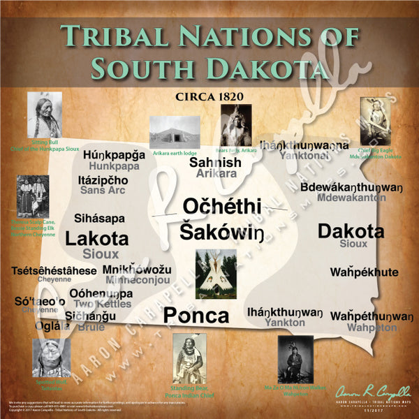 South Dakota Nations - 11"x14" Puzzle — Native American educational map puzzle