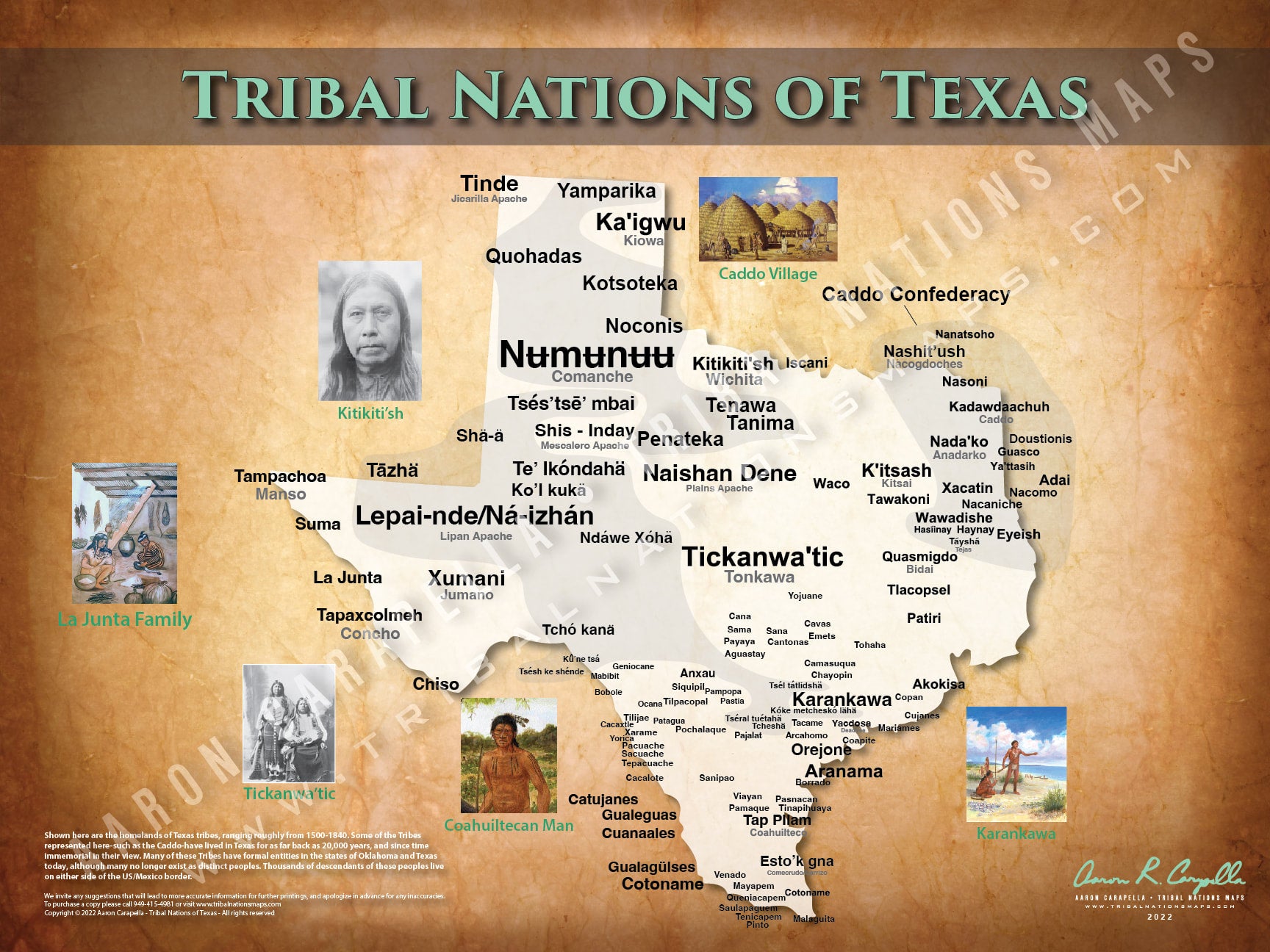 Texas Nations - 11"x14" Puzzle — Native American educational map puzzle