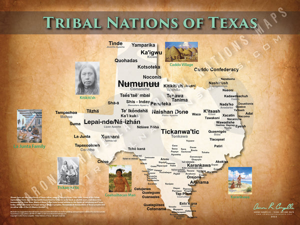 Texas Nations - 11"x14" Puzzle — Native American educational map puzzle
