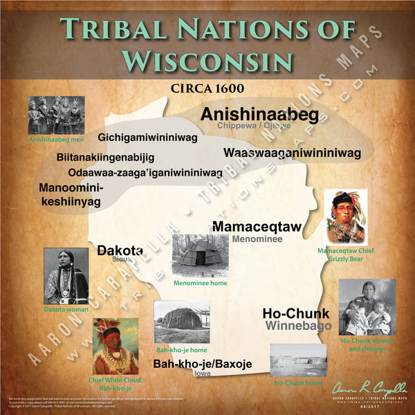 Wisconsin Nations - 11"x14" Puzzle — Native American educational map puzzle
