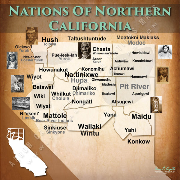 Northern California Nations - 11"x14" Puzzle — Native American educational map puzzle