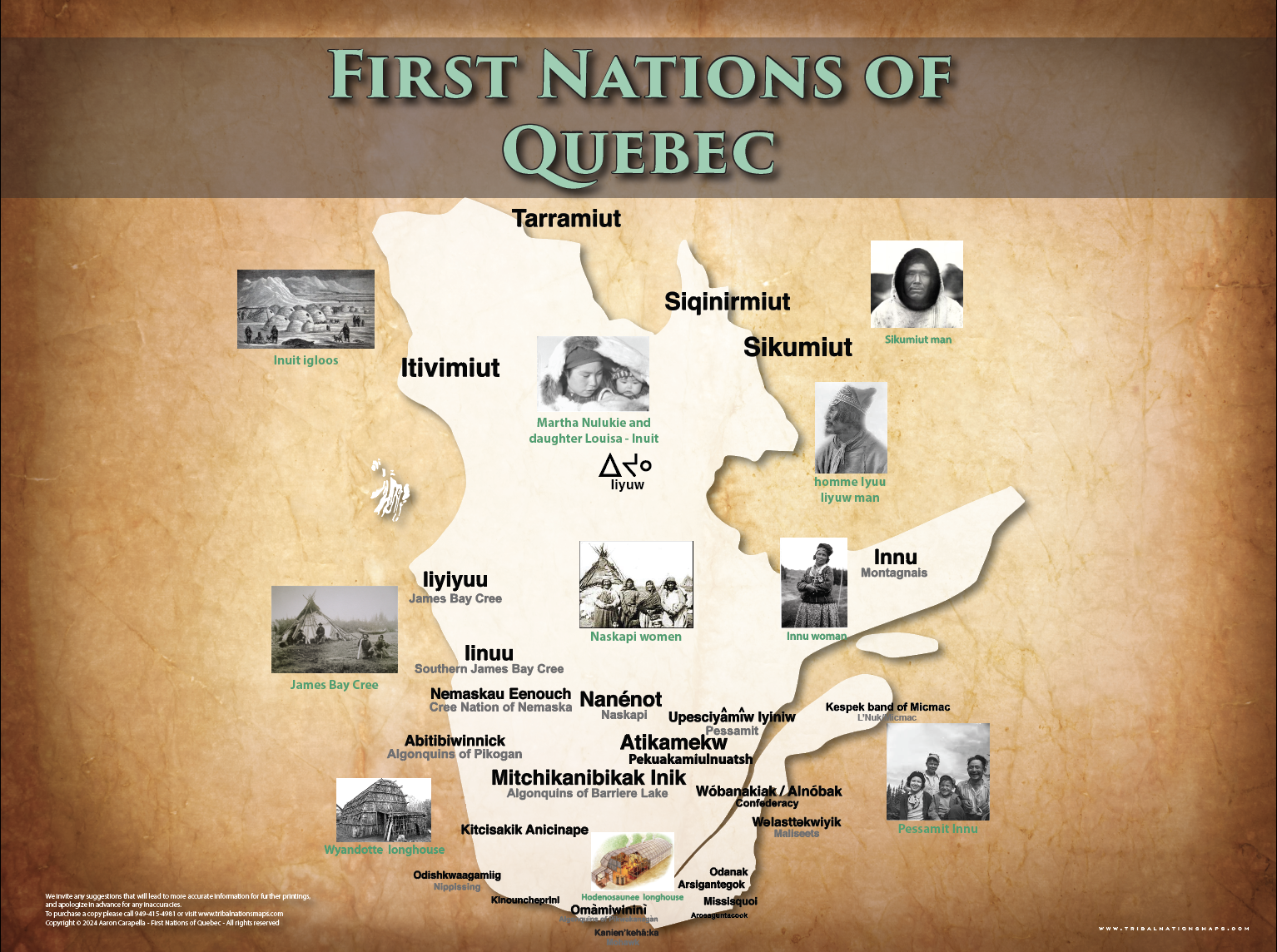 Quebec First Nations - 16"x20" Puzzle — Native American educational map puzzle
