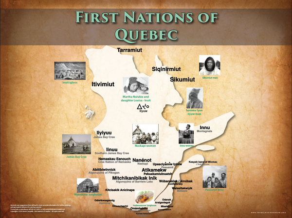 Quebec First Nations - 16"x20" Puzzle — Native American educational map puzzle