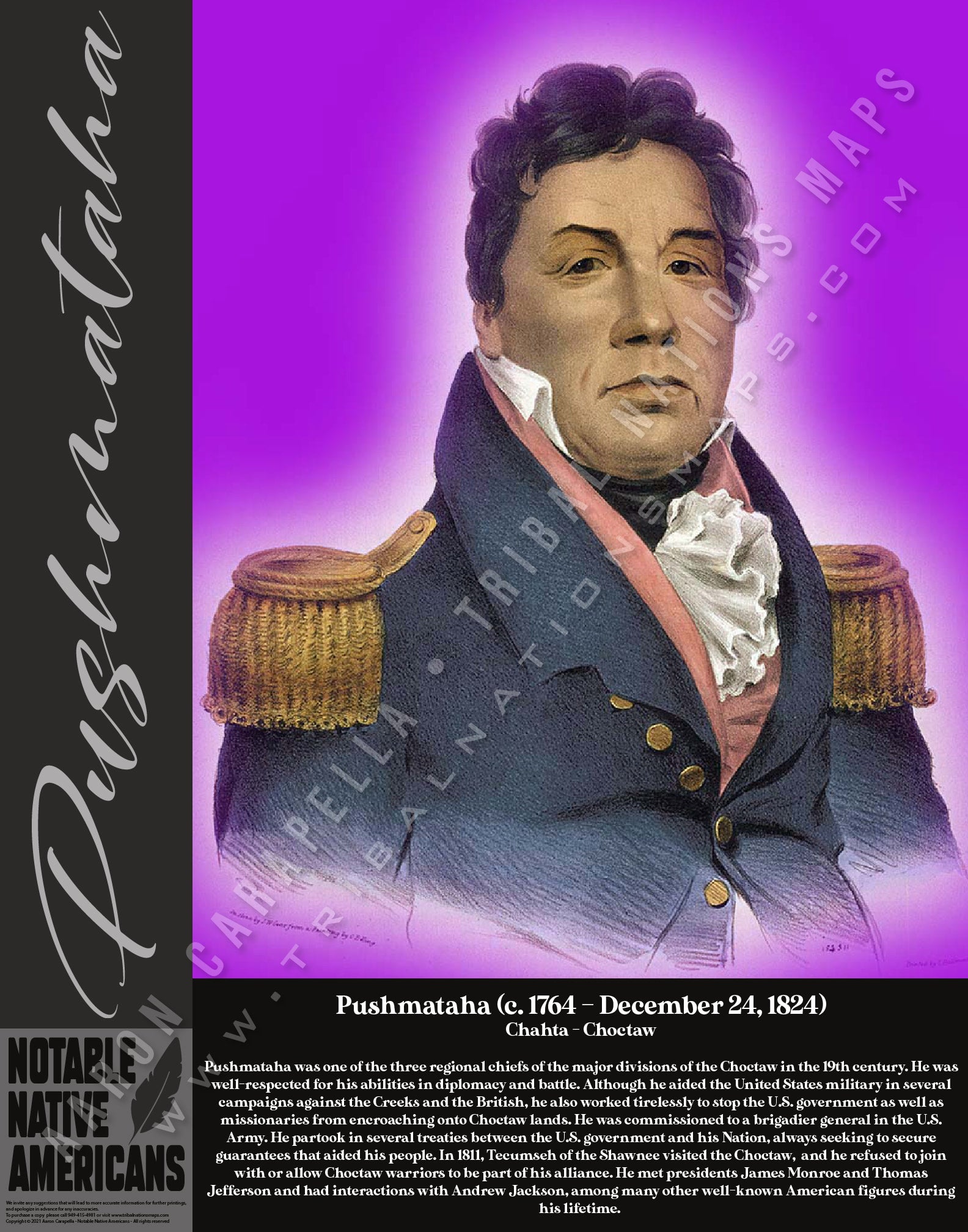 Pushmataha — Native American historical figure portrait poster