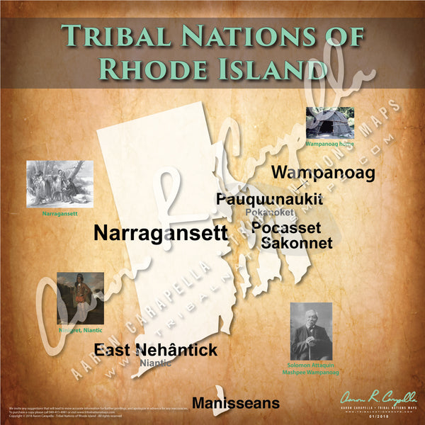 Rhode Island Nations - 11"x14" Puzzle — Native American educational map puzzle