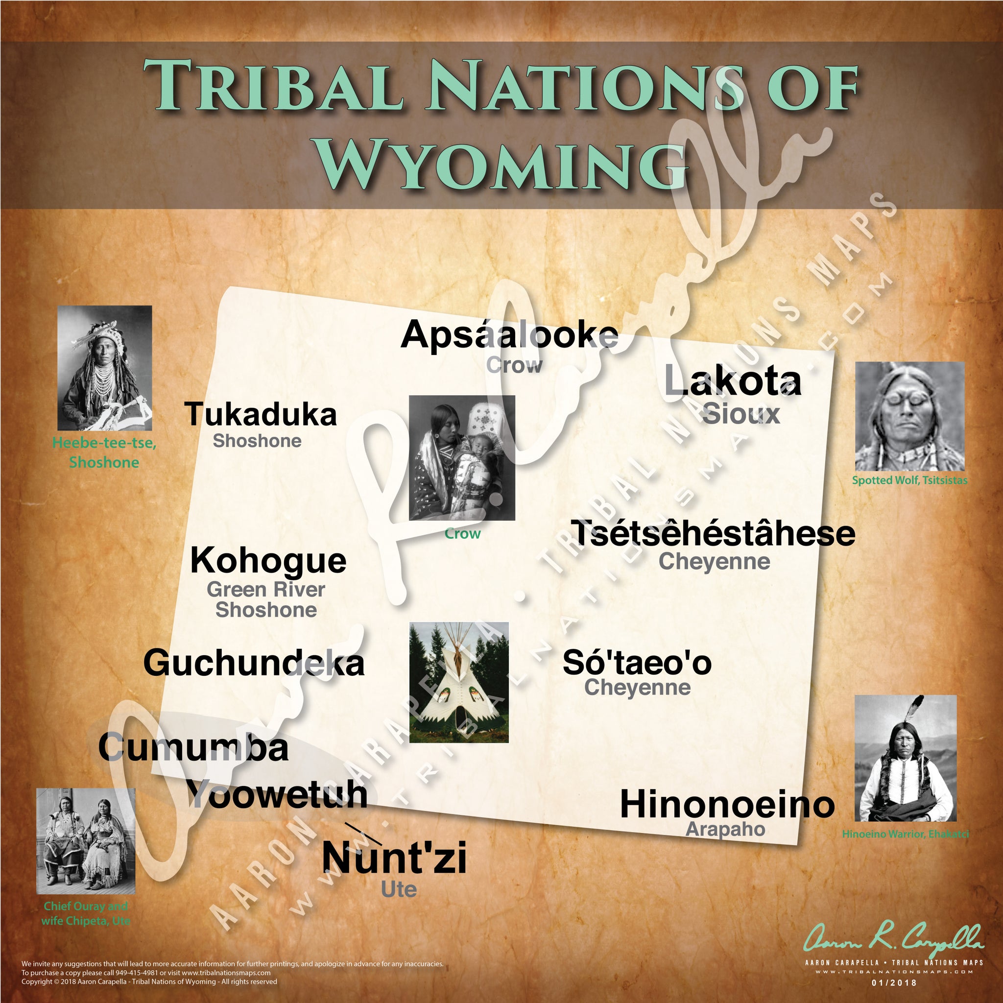 Wyoming Nations - 11"x14" Puzzle — Native American educational map puzzle