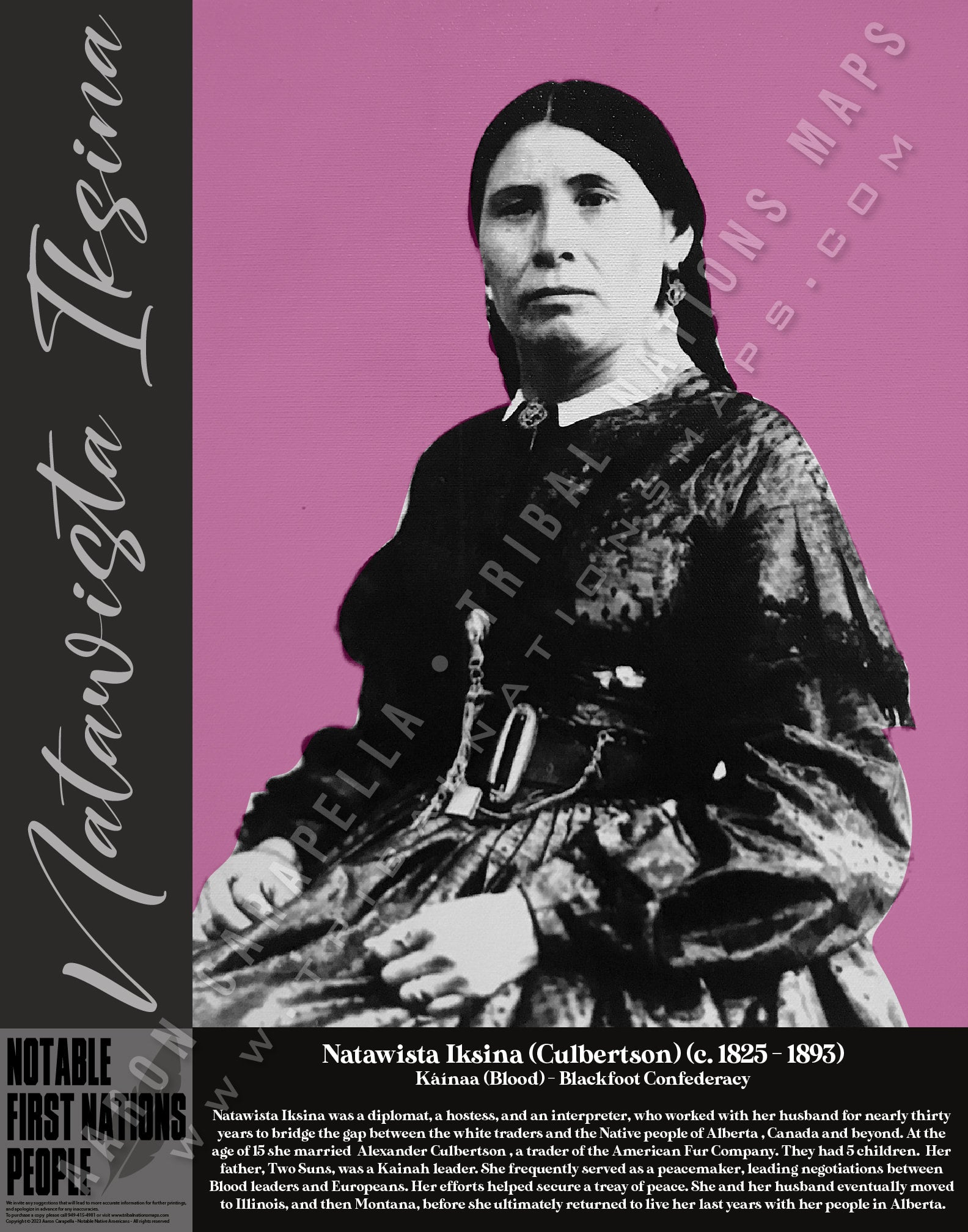 Natawista Iksina (Culbertson) — Native American historical figure portrait poster